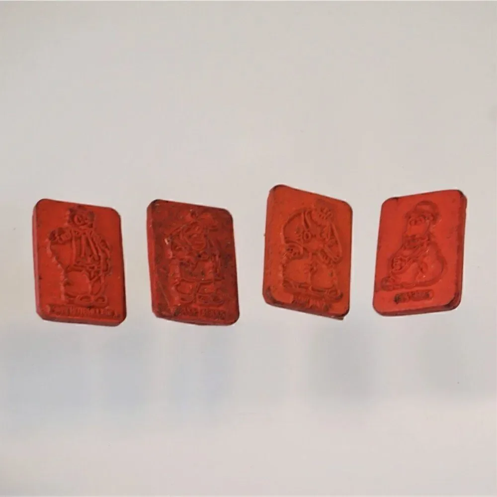 Vintage Kids Rubber Stamps Mixed Lot of 14 With Stamp Pad Kids Crafts